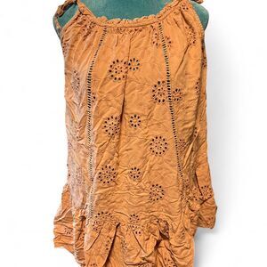 Nicole Miller Women's tan/orange Mini Dress‎ Large